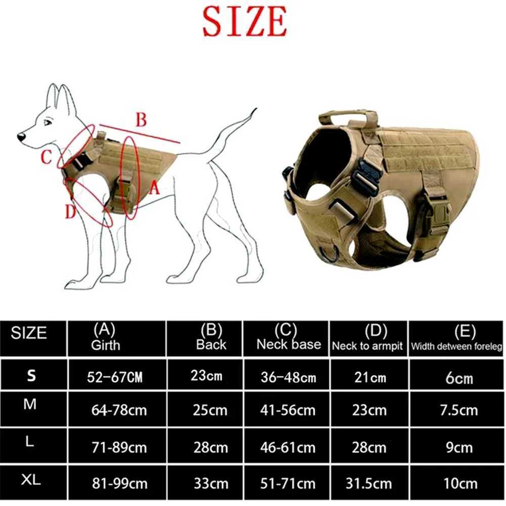 Military large dog harness pet German Shepherd K9 Mnois training vest tactical dog harness and belt set X241125