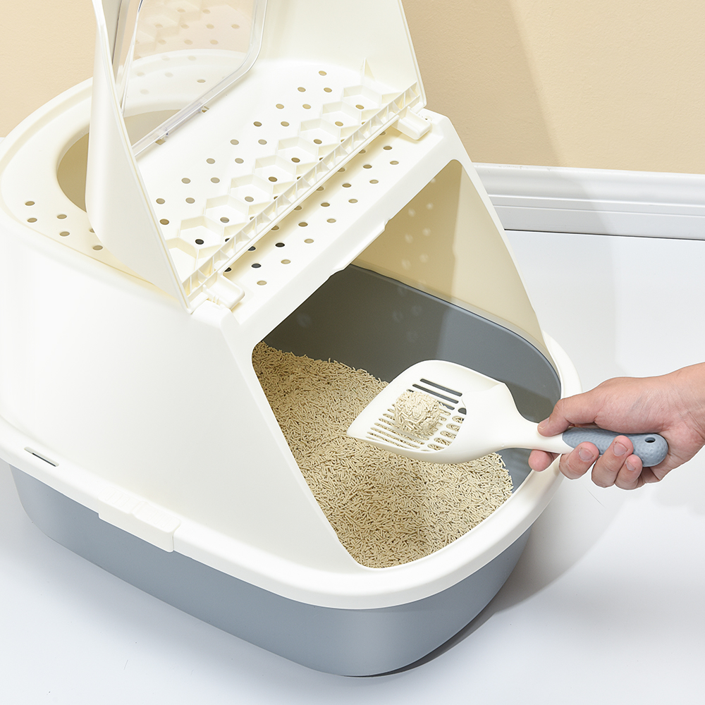 2024 Pet Self Cleaning Cat Litter Box Accessories Fully Enclosed Large Cat Litter Toilet Compact Litter Tray Box for Cats