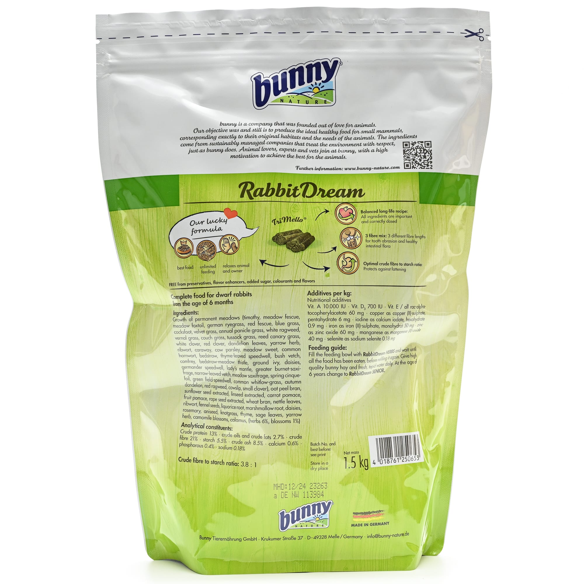 Bunny Nature RabbitDream Herbs Dry Food, 1.5 kg