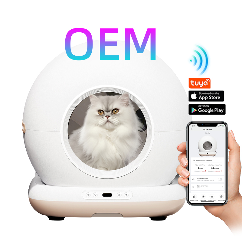 OEM Self Cleaning Smart Toilet Robot APP Control 72L Large Automatic Cat Litter Box Self-cleaning