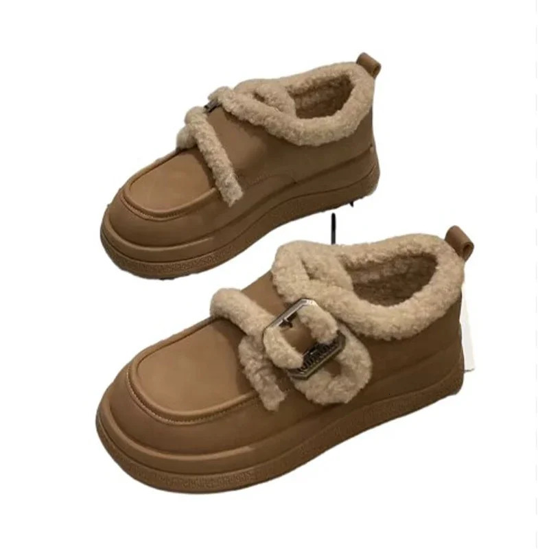 Fur Women Ankle Snow Boots Casual Flats Platform Suede Winter Shoes Fashion 2025 Warm Elegant Chelsea Boots Botas Mujer 241125