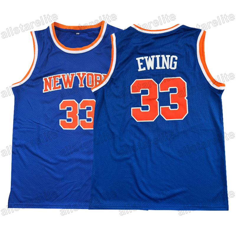 Men's #33 EWING Embroidered Basketball Jersey - Breathable Polyester, Machine Washable, Round Neck, Loose Fit for Sports & Casual Wear