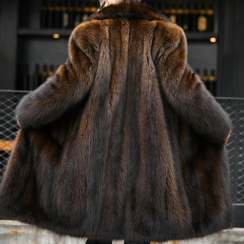 New American mink imitation fur coat men's imitation fishing mink men's whole mink casual business fur long mink fur fur
