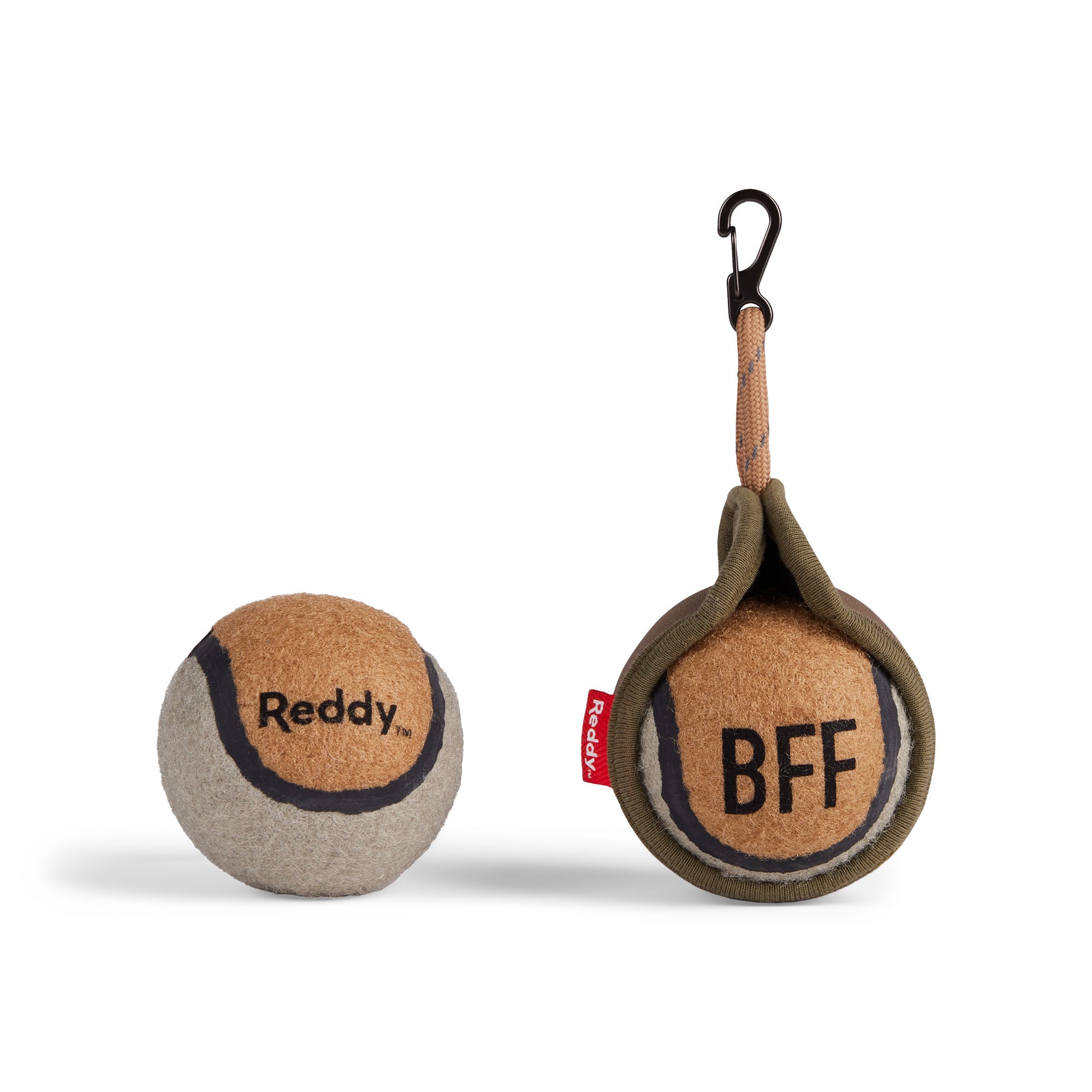 Reddy Tan On-the Go Ball with Holder Dog Toy, X-Small, Pack of 2
