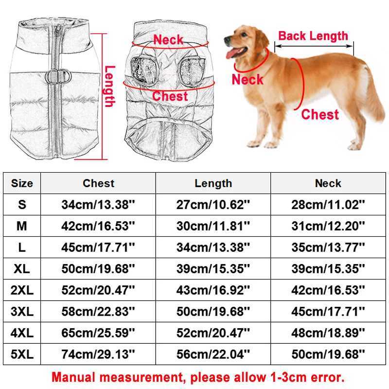 8 Size S-5XL Winter Dog Clothes For Pet Waterproof Warm Large Dog Vest Cat Puppy Dog Ski Coats Jackets Green/Red/Blue/PinkXJ250109