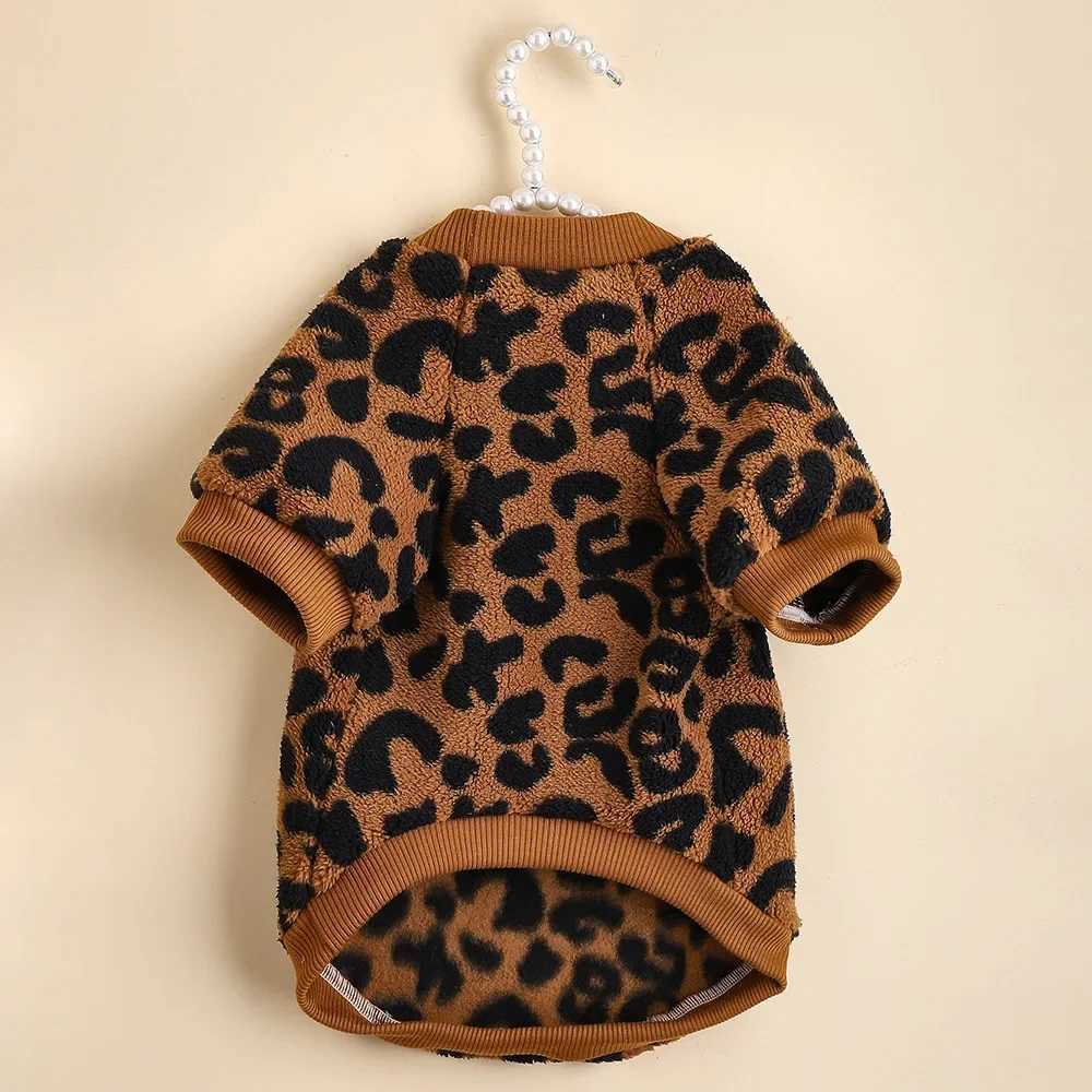 Puppy Pullover Dog Clothes Leopard Printed Pet Vest Winter Dog Clothes For Small Medium Dogs Puppy Cat Chihuahua Yorkie Pug CoatXJ241125