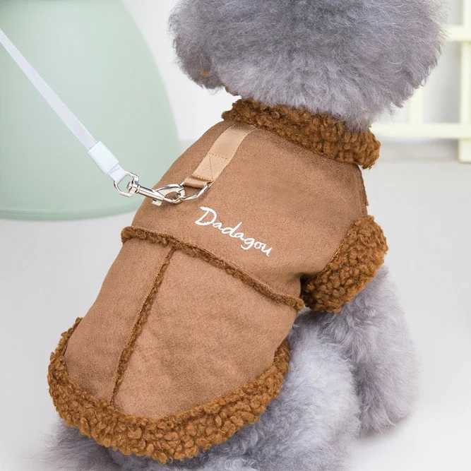 British Style Dog Jacket Lamb Fleece Winter Warm Dog Clothes for Small Dogs Puppy Costume Chihuahua Coat Pet Pug Yorkie OutfitsXJ241125
