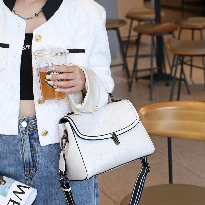 YANATARI Vintage Messenger Cowhide Coffee Leather Handbags Minimalist Square Crossbody Women Female Bag