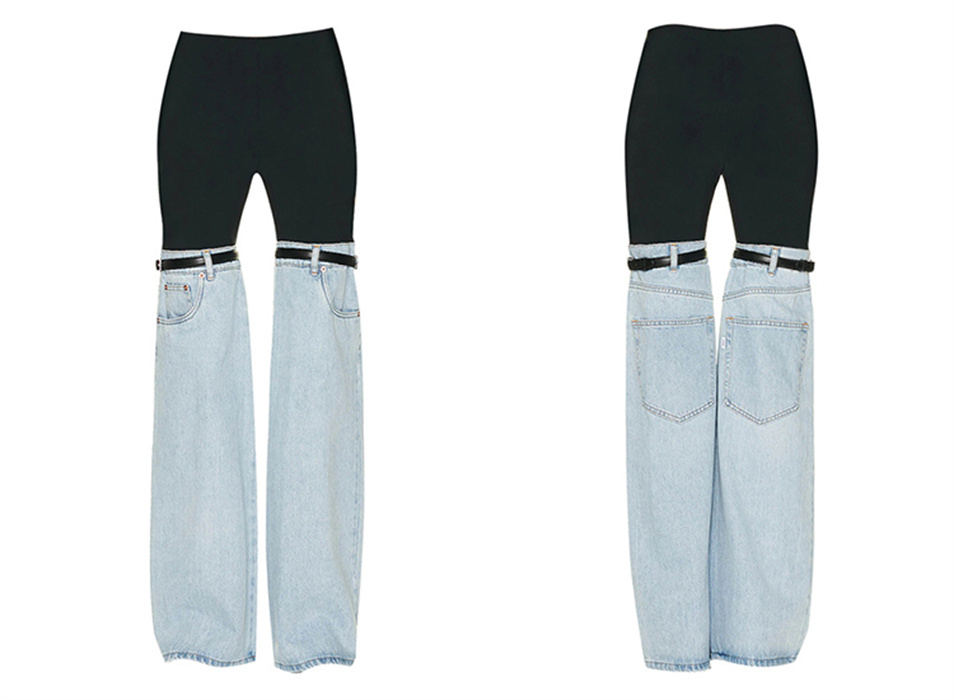 Jeans Womens Designer Trouser Legs Open Fork Tight American Retro Denim Trousers Slimming Jean Pants Wide Leg Flared Stretch Women Co