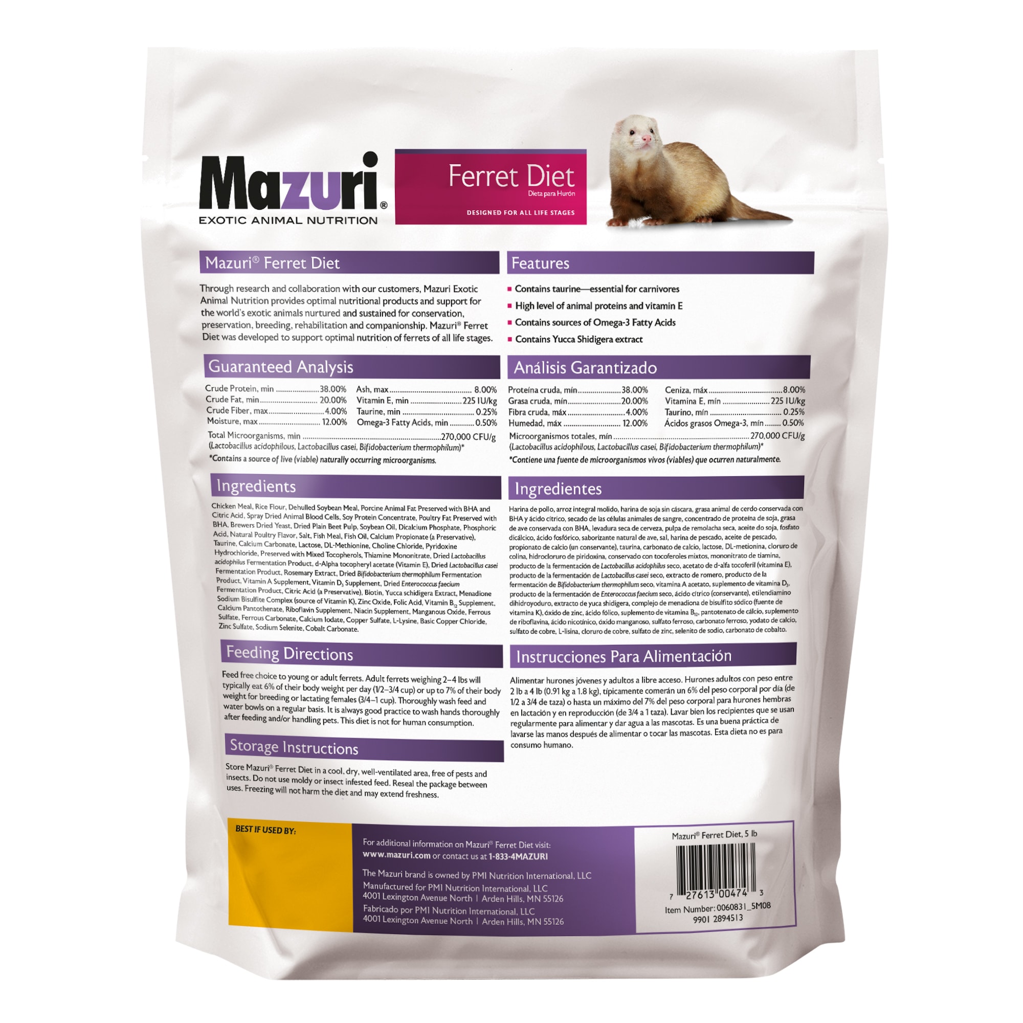 Mazuri Ferret Diet Food, 5 lbs.