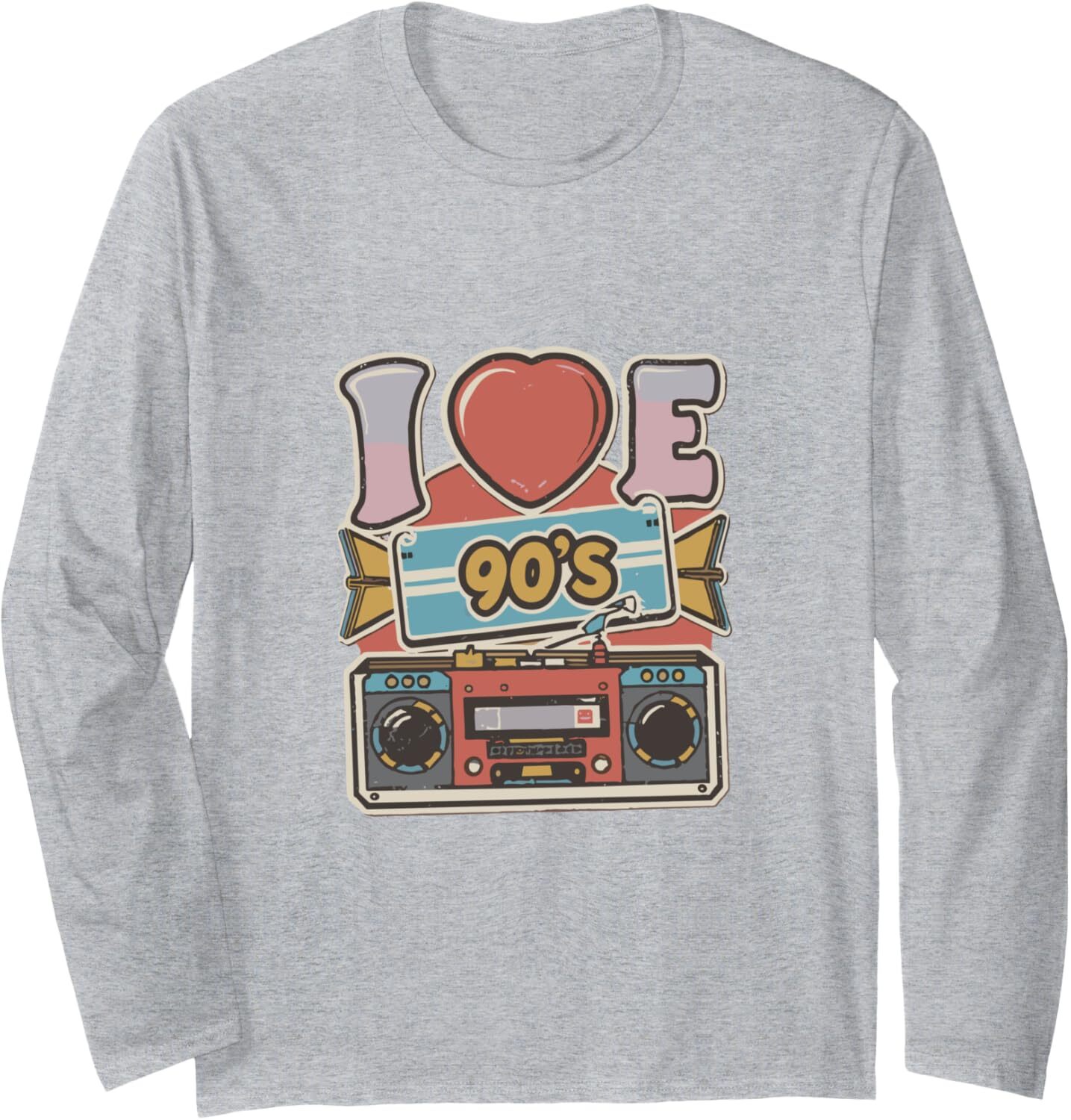 Long Sleeve Shirts for Men sweatshirt I Love the 90s - Funny 90s Meme Long Sleeve Streetwear Casual tops clothes color