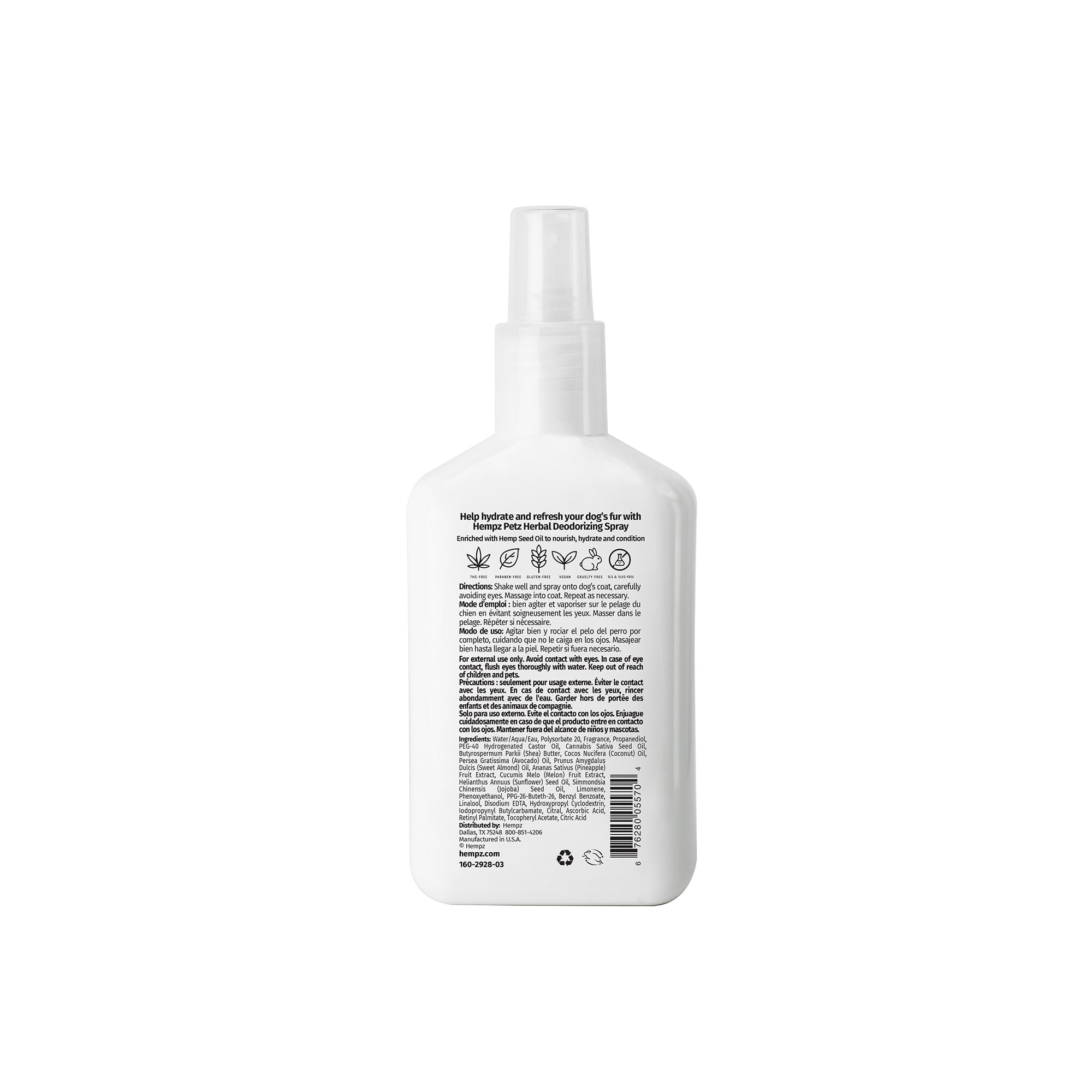 HEMPZ Sweet Pineapple & Honey Melon Herbal Deodorizing Spray for Dogs, 8.5 fl. oz.