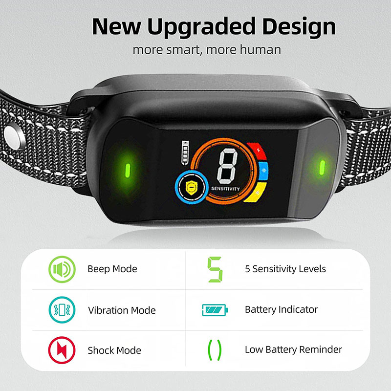 Smart Automatic Control Anti-bark Dog Bark E Collar USB Rechargeable Waterproof Led Stop Barking Dog Training Shock Collar