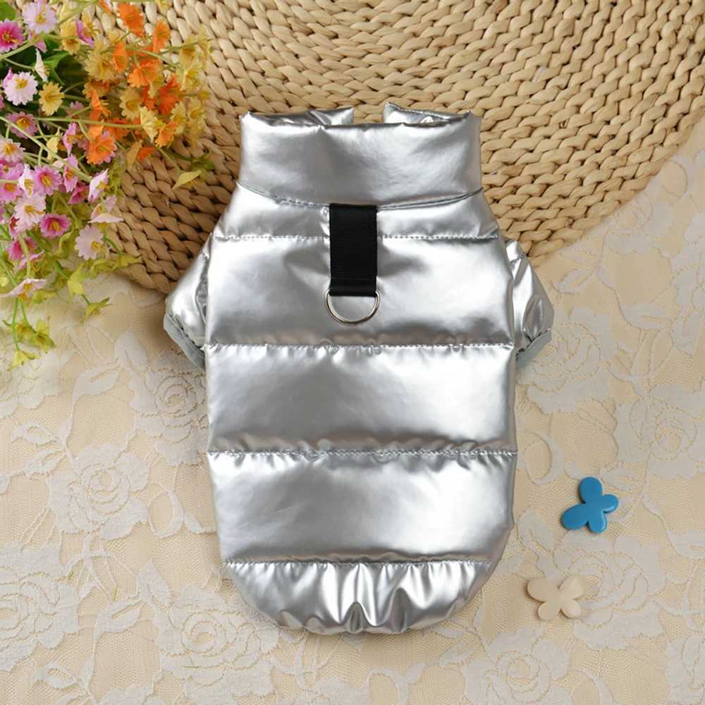 Bright PU Leather Dog Clothes for Small Dogs Puppy Jacket Waterproof Dog Coat Winter Warm Pet Costume Chihuahua Shih Tzu OutfitsXJ241125