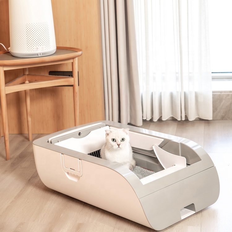 2022 Gray Multi Functional Cat Self Cleaning Automatic Cat Litter Box for Cats