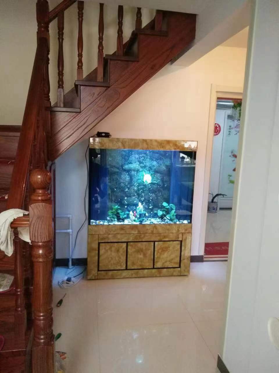 Cylinder Fish Acrylic Light Led Large Glass Lighting Air Pump For Water 30 To 100 Gallon Aquarium Tank