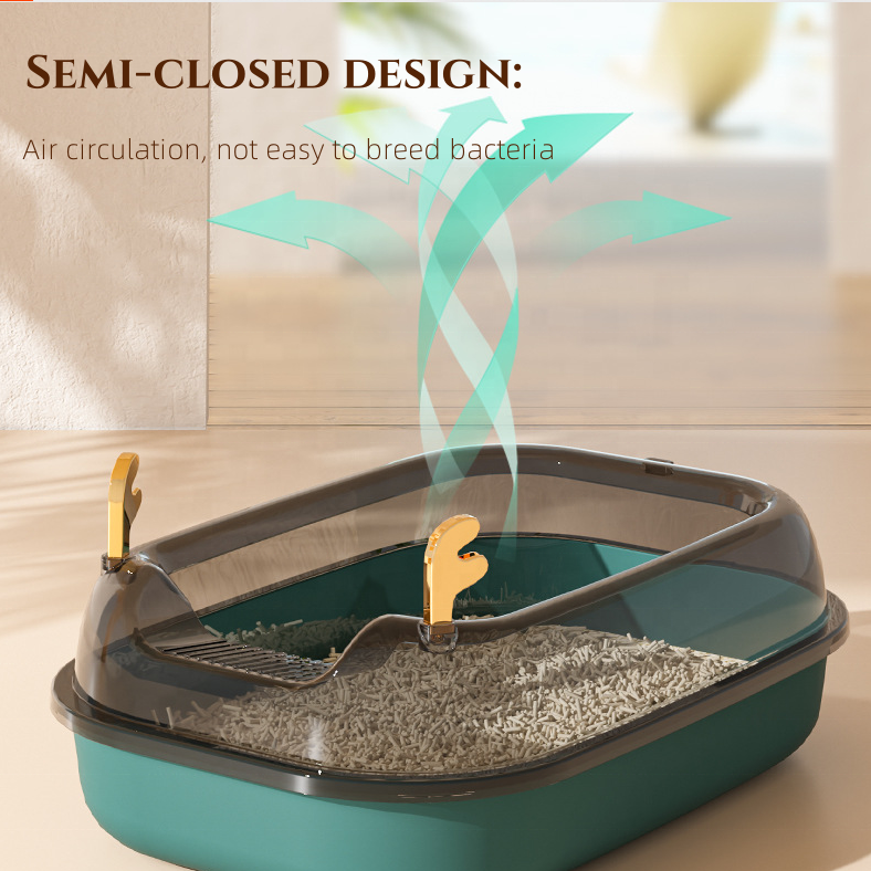 OF Best Sale High Quality Detachable PP Plastic Cat Tray Cat Toilet Litter Box For Cats
