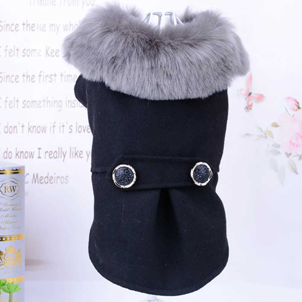 Winter Dog Clothes Pet Cat fur collar Jacket Coat Sweater Warm Padded Puppy Apparel for Small Medium Dogs PetsXJ241125