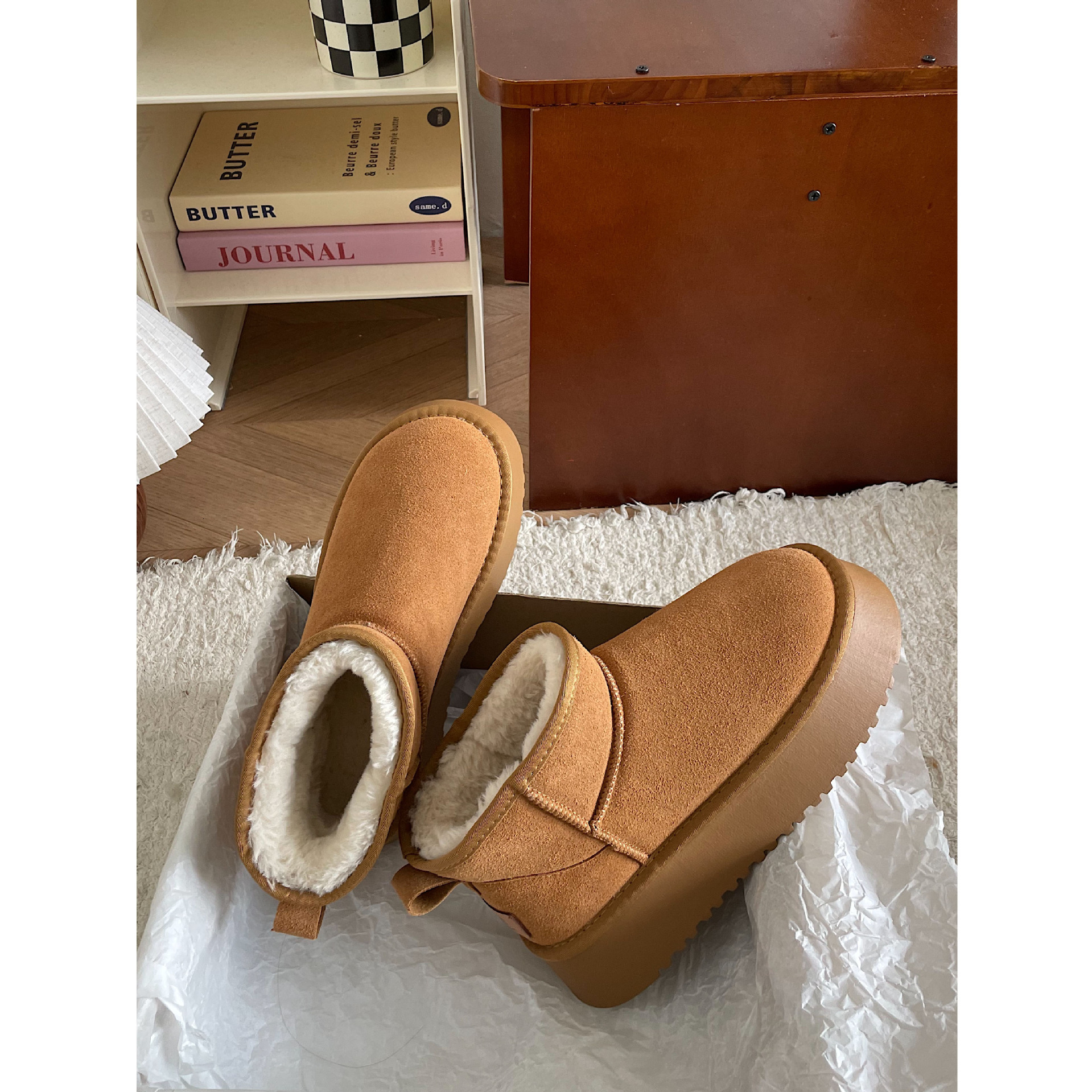 designer boot fashion Snow boots for women 2024 new versatile big toe thick sole ugly cute cotton shoe for women basic round toe warm and anti slip bo