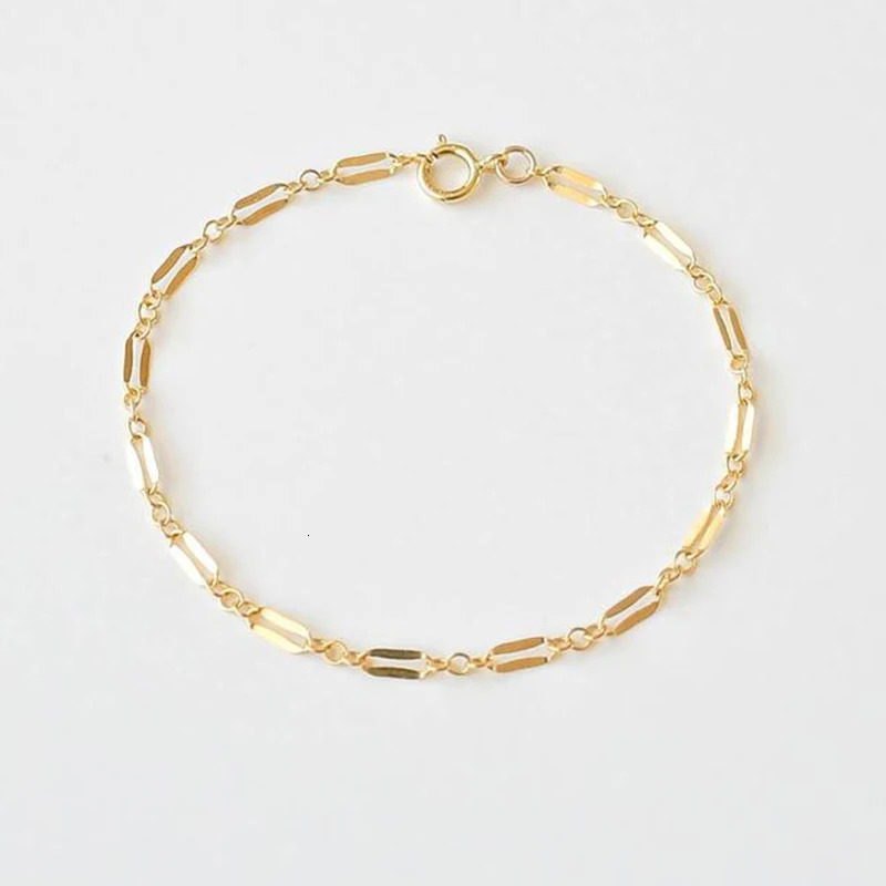 14K Gold Filled Chain Bracelet Handmade Jewelry Bohemian Charm Bracelet Vintage Necklace Womens Bridesmaid Gift Womens Jewelry 241125