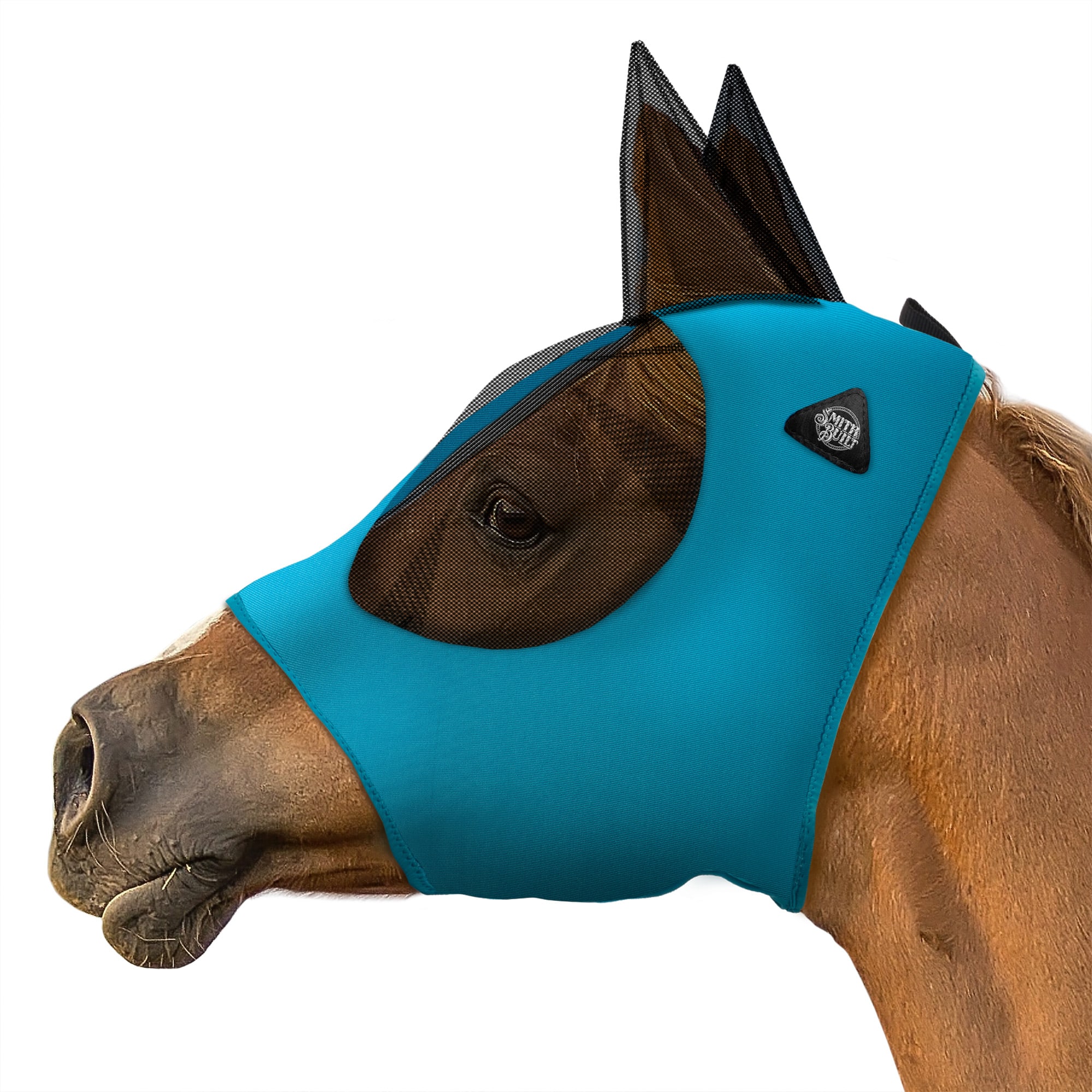 SmithBuilt Teal Mesh Fly Mask for Horses, Horse