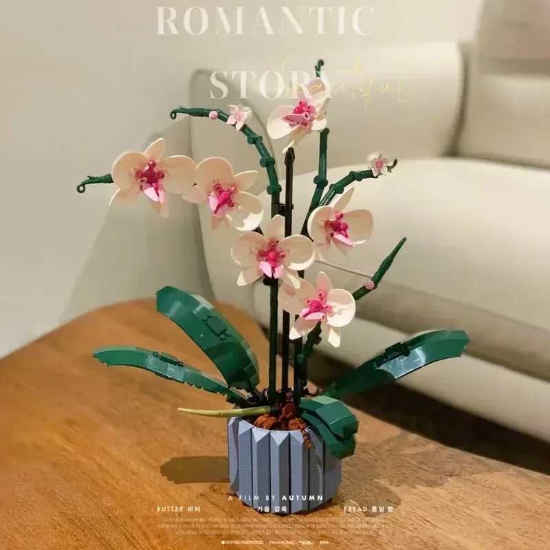 MOC Orchid Bouquet Block wer Potted Building Blocks Fit 10311 Rantic Kit Assembly Building Toy Girl Gift First Love M241125