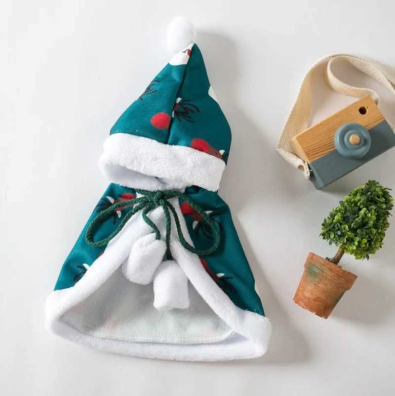 Pet Dog Christmas Clothes New Years Clothes Ball Cloak Pet Plush Coat Christmas Cloak Hat Puppy Clothes Dog AccessoriesXJ241125
