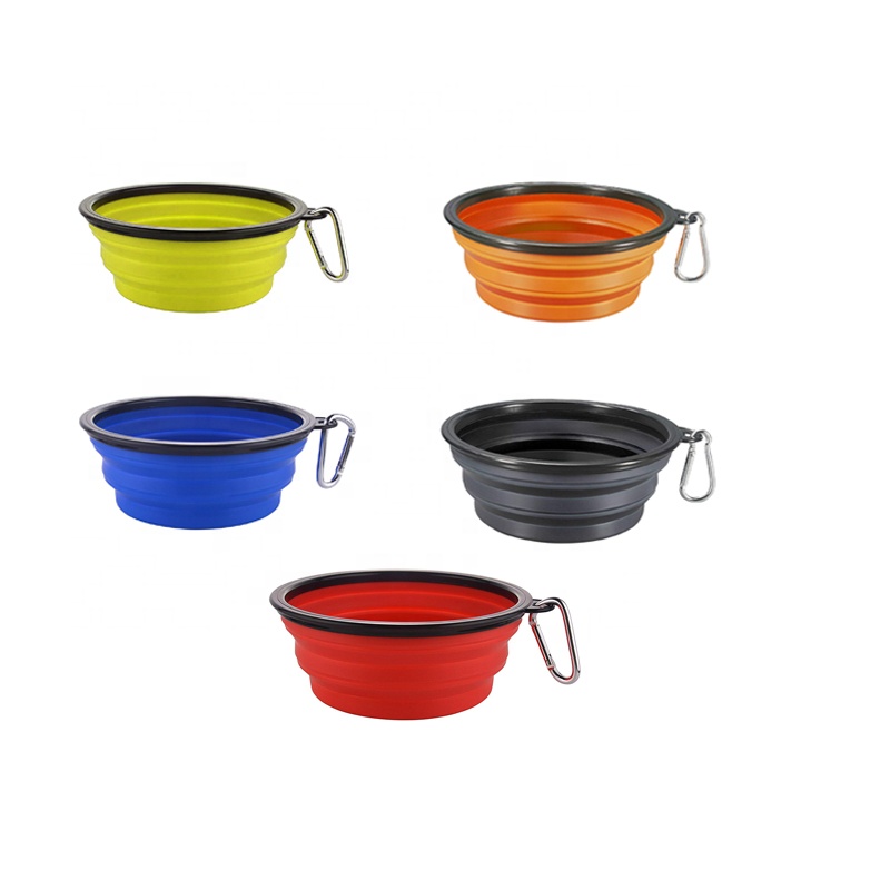 Pet Cat Dog Foldable Bowl Customized Color Logo Wholesale Silicone Dog Travel Bowl