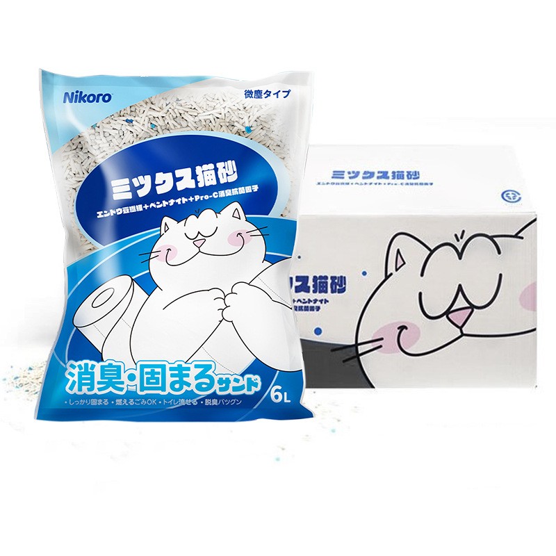 New pet products 2024 innovative product Nikoro cherry blossom Jasmine and original tofu and bentonite cat litter mix