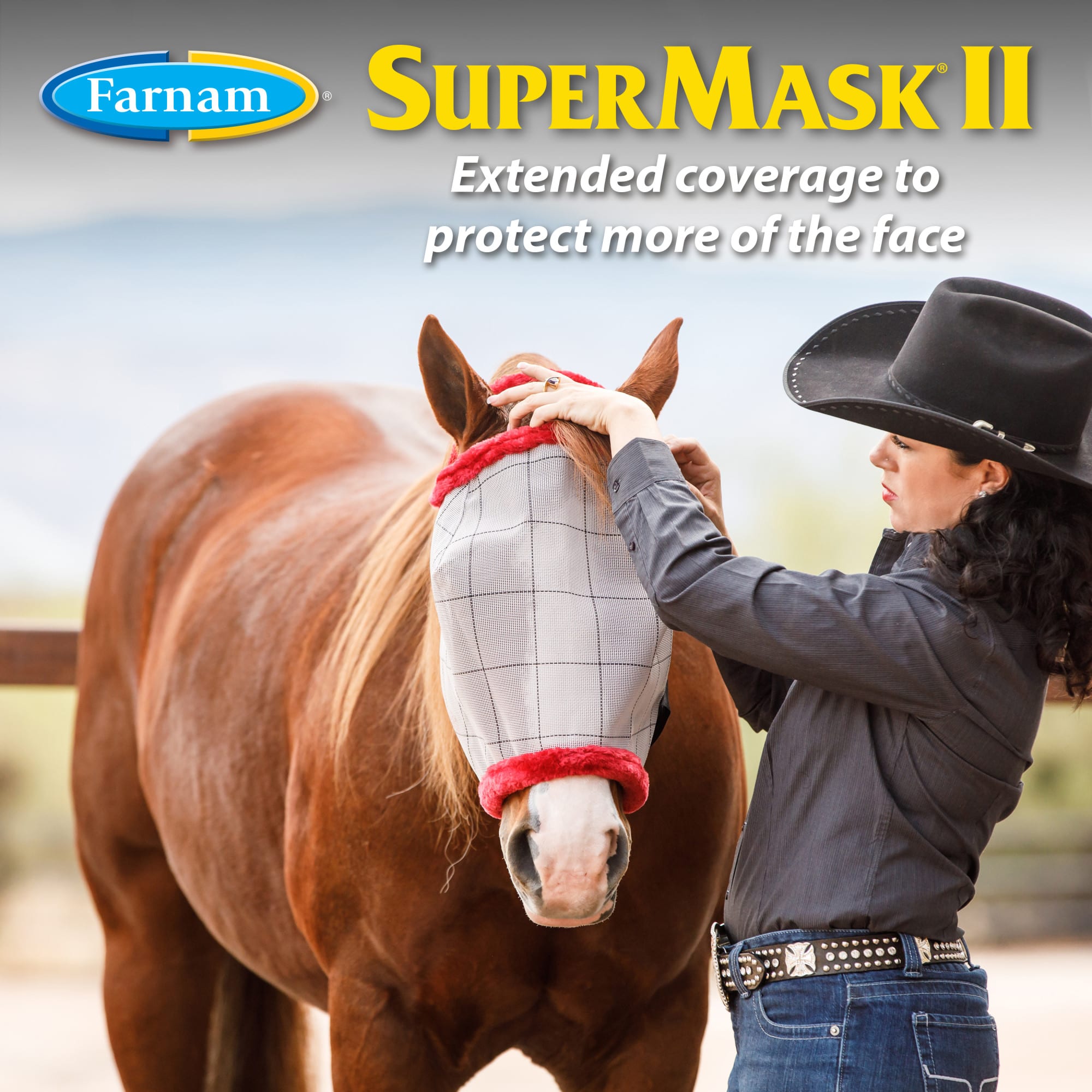 Farnam SuperMask II Classic Horse Fly Mask, with Ears, Small