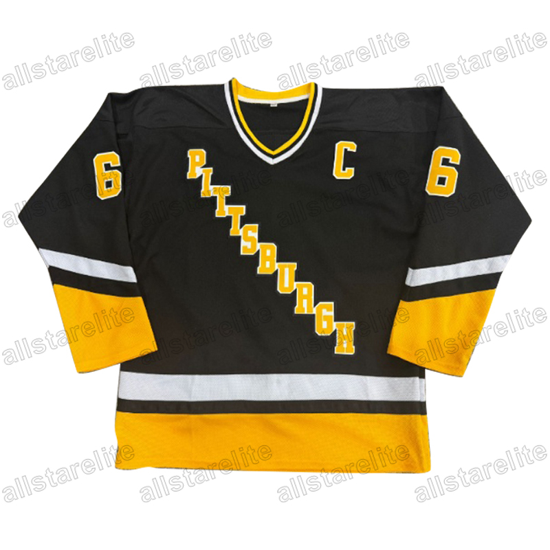 Stitch #87 Crosby Black Embroidered Ice Hockey Jersey - V-Neck 66 LEMIEUX Embroidered Alphabets, 100% Polyester, Slight Stretch, Four Seasons, Casual 