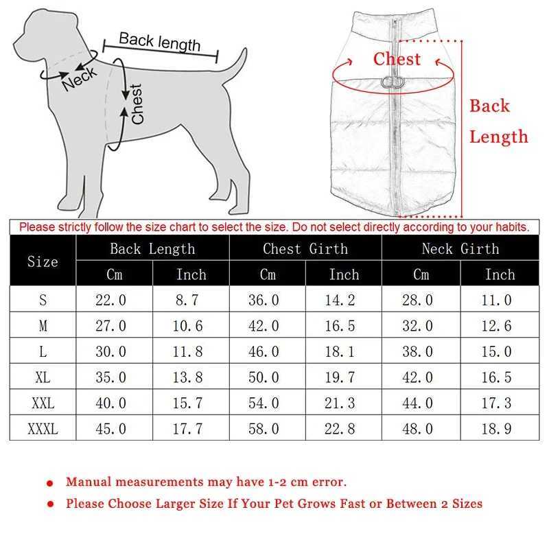 Waterproof Autumn Winter Pet Dog Clothes for Small Medium Large Dogs Warm Vest Jacket Lightweight Clothing French Bulldog CoatXJ241125