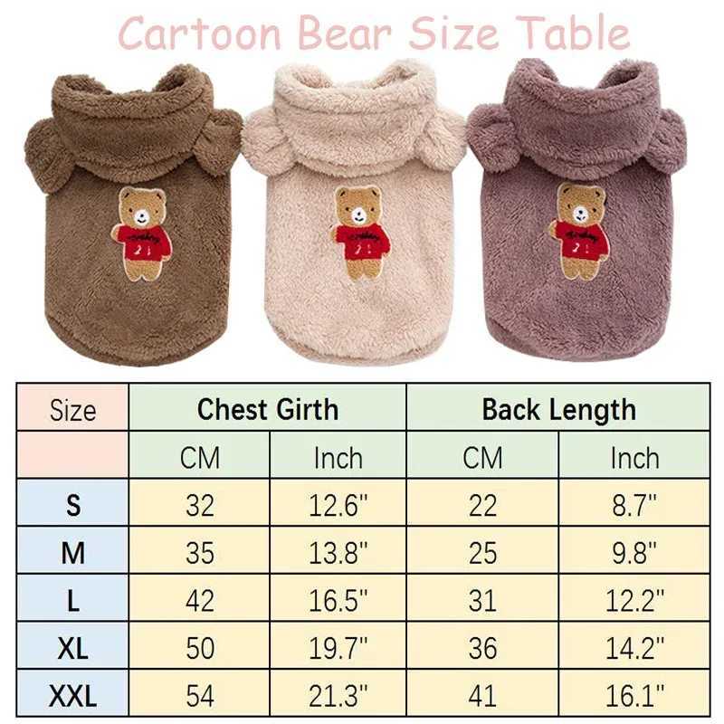 French Bulldog Pet Clothes Winter Dog Costume Soft Flannel Puppy Clothing For Dogs Coat Pug Bear Ear Dog Clothes Pet ProductsXJ241125