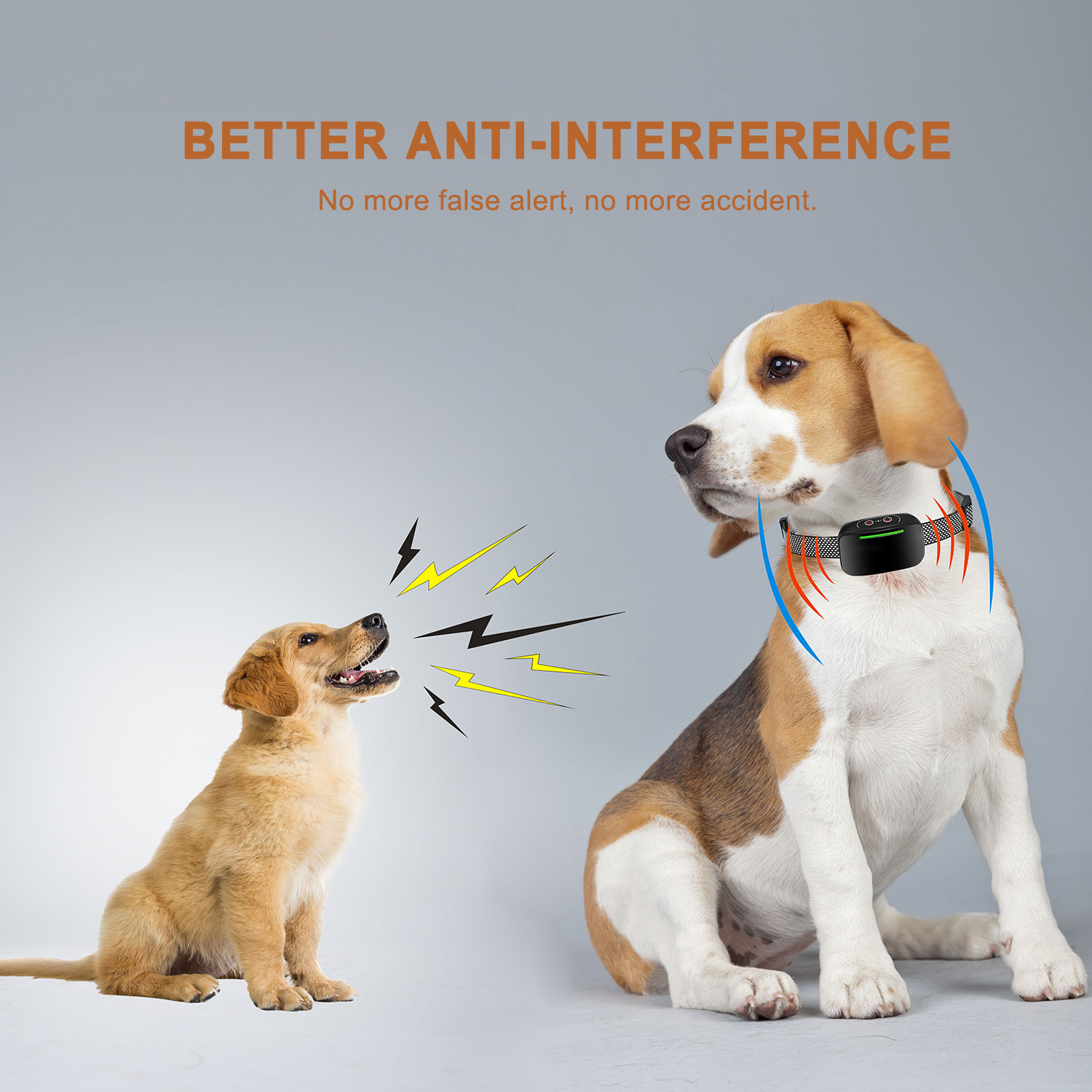 Electronic Pet Dog Barking Collar Safety Waterproof Vibration Training Control 3 Modes Anti-Barking Suitable For s