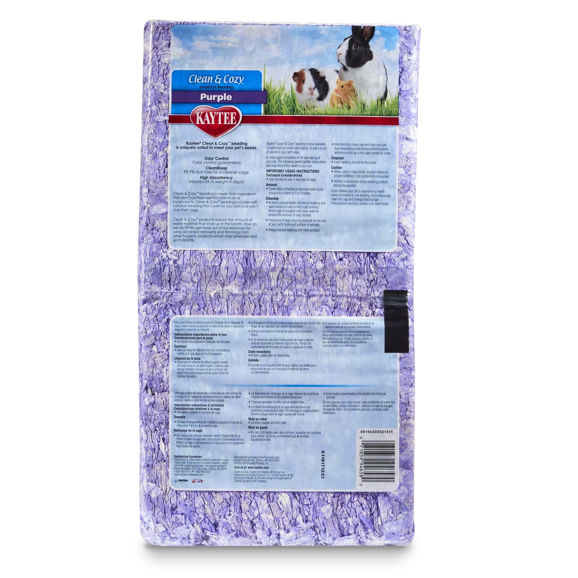 Kaytee Clean & Cozy Purple Small Animal Bedding, 24.6 Liters (1500 cu.in.)