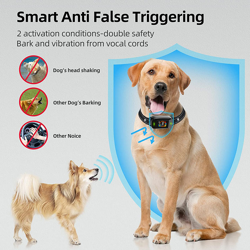 Smart Automatic Control Anti-bark Dog Bark E Collar USB Rechargeable Waterproof Led Stop Barking Dog Training Shock Collar