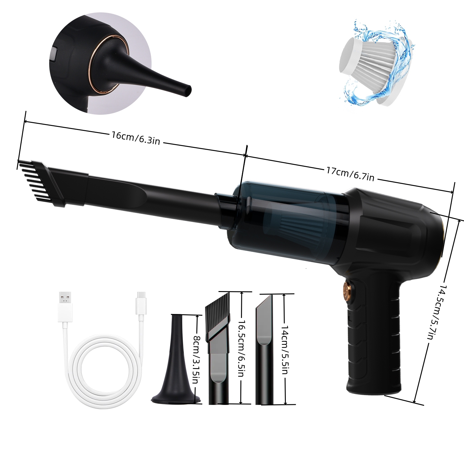 Portable Car Vacuum Cleaner with Strong Suction Power