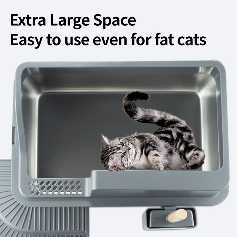 High-End Stainless Steel Cat Litter Box Splash-Proof Non-Stick Bottom Easy Clean Strong Durable Customizable Pet Supplies