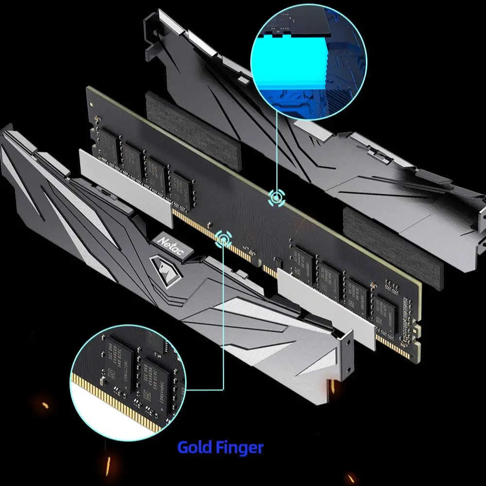 RAMs Netac Memoria Ram DDR4 3600MHz 3200MHz 2666MHz 8gb 16gb DDR5 4800MHz Heat Spreader Dual Channel 288Pin UDIMM Desktop Memory L240910