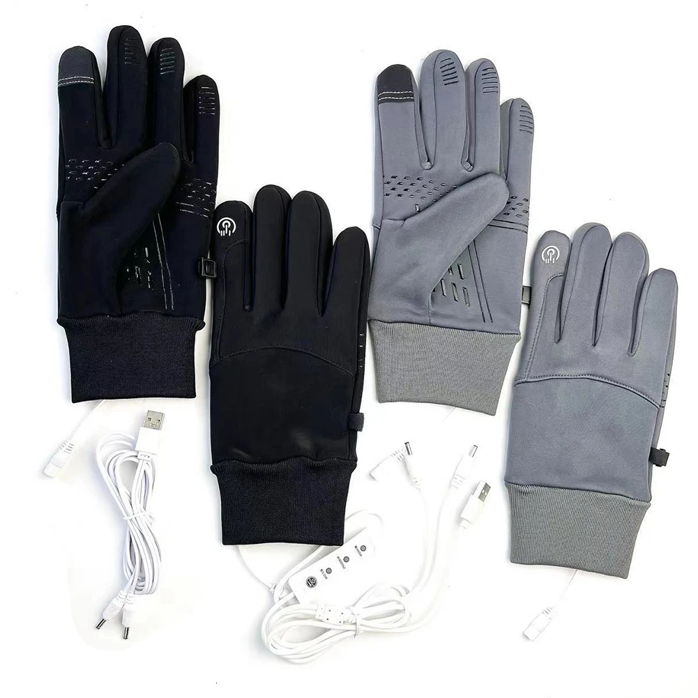 Motorcycle Gloves Guantes Winter Warm Full Fingers Heated Waterproof Heating Hand Moto Ski Touch Screen Fleece 241125