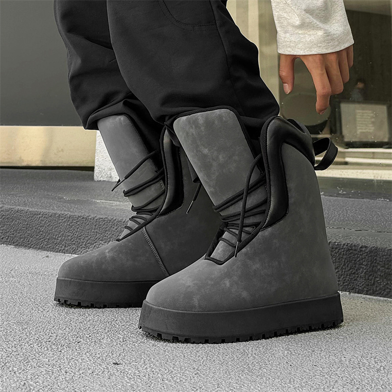 Designer Winter Shoes With Plush Insulation High Top Men's Bread Shoes Fashionable Multifunctional Casual Warm Cotton Boots Free Shipping