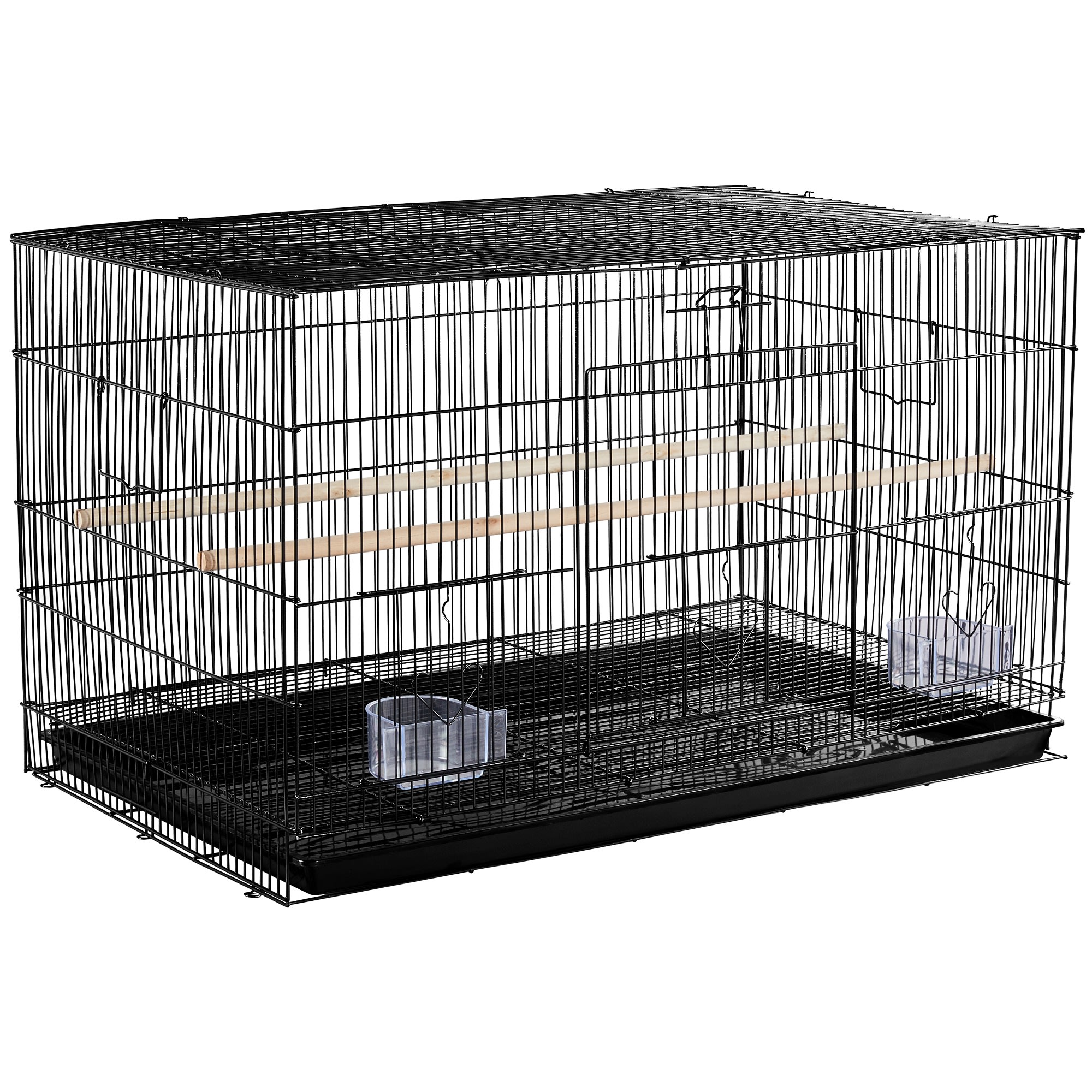 Topeakmart Black 18" Flight Cage with Slide-Out Tray for Birds