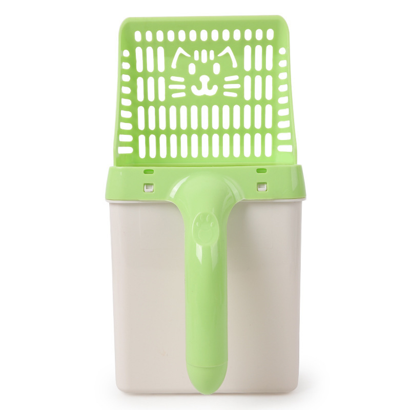 Easy-Clean Cat Litter Scoop with Integrated Storage Box,Durable Plastic,Perfect for Cats