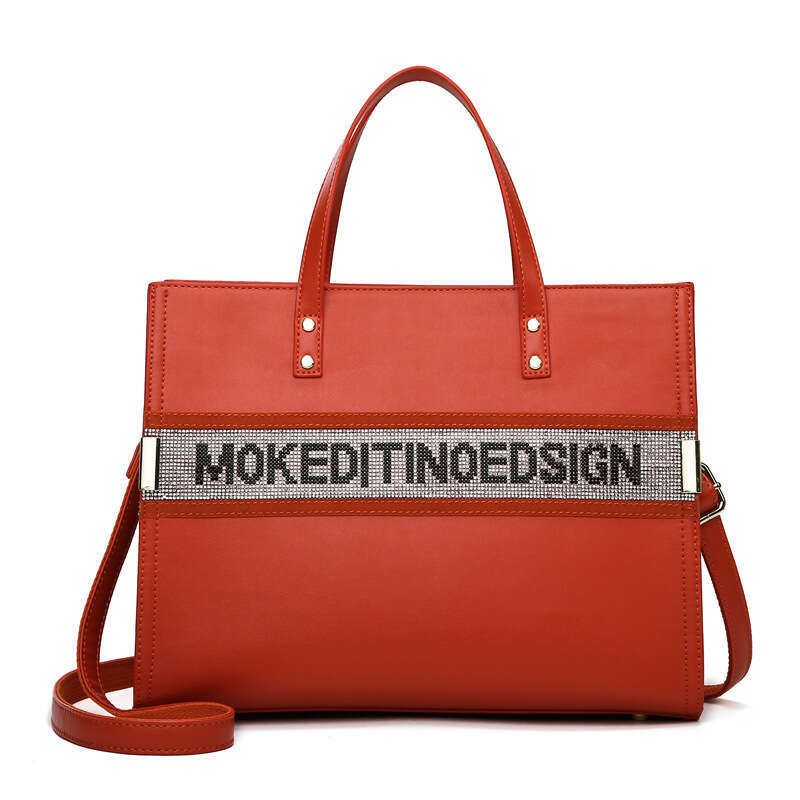 Summer New Large Capacity Handbag Orange Texture Women's Handbag Large Capacity Shoulder Bag