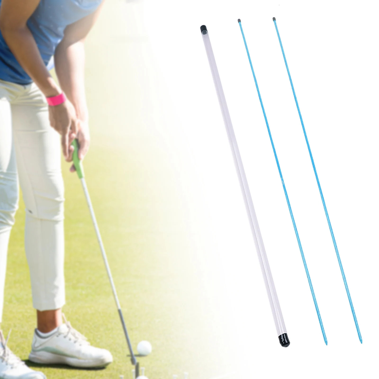 2pcs golf alignment rod posture corrector golf swing coaching machine with storage golf alignment rod swing training rod equipment 241125