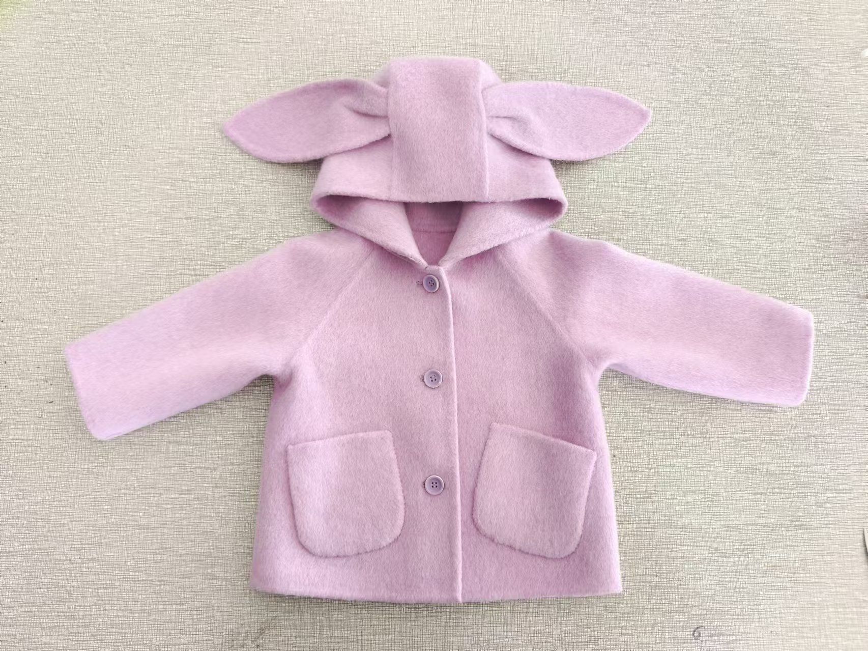 Stylish Cuddly Rabbit Pattern Dual-Face Cashmere Knit Top with Cozy Hood