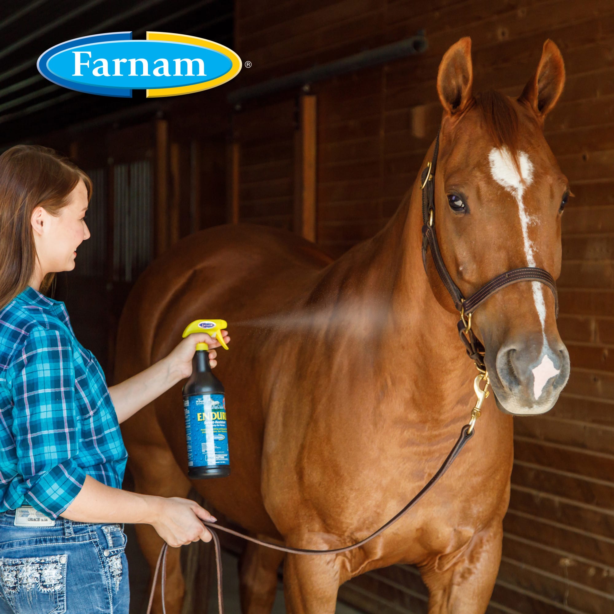 Farnam Endure Sweat-Resistant Fly Spray for Horses, 32 fl. oz.