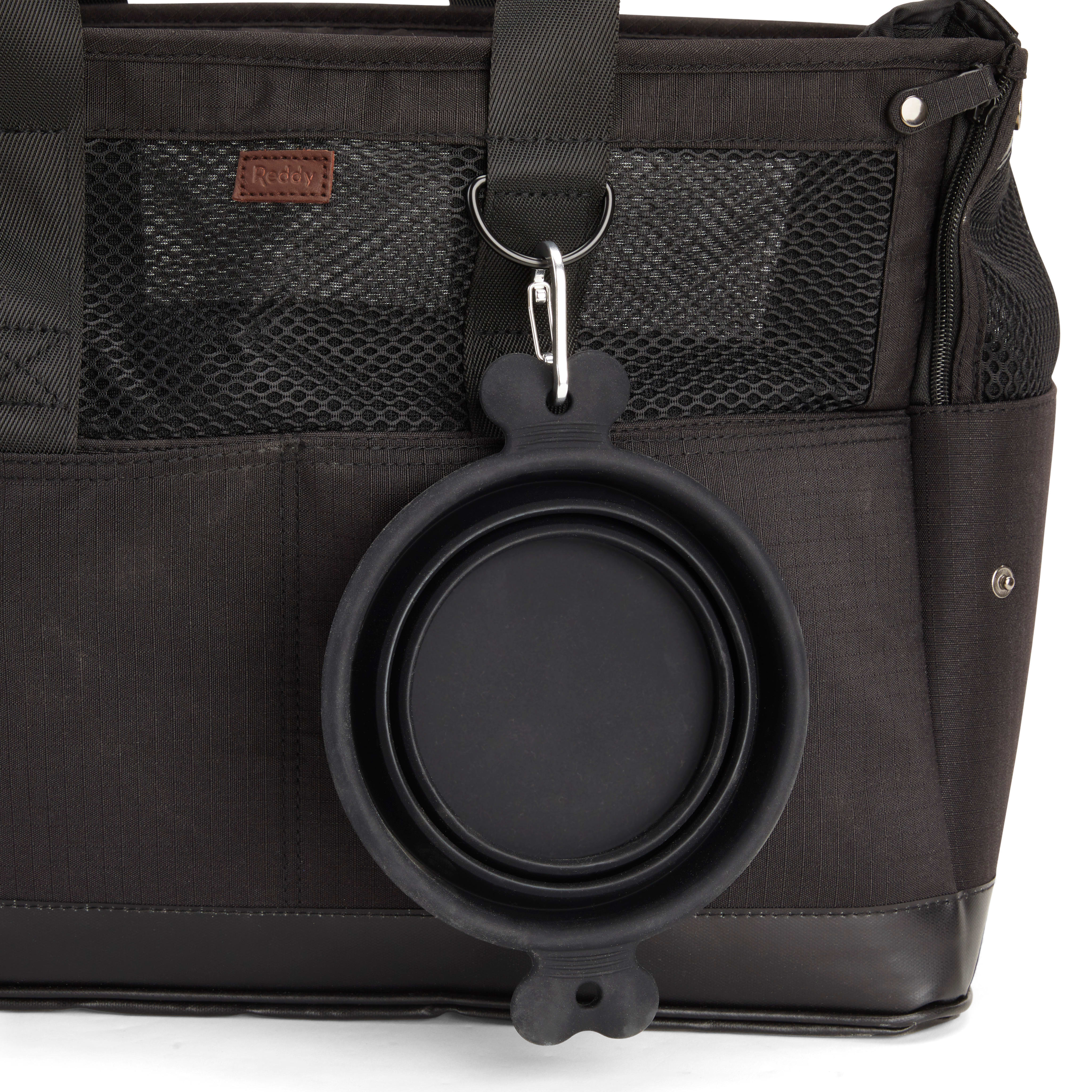 Reddy Black Canvas Dog Carrier Tote Made With Recycled Materials, Small
