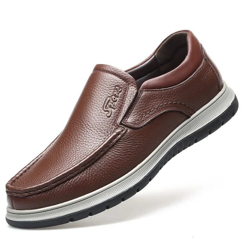 Handmade Leather Men Shoes High Quality Genuine Leather Loafers for Men Flats Moccasins Walking Shoes Casual Men Work Shoes 241125