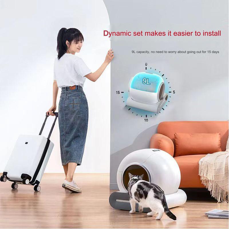 Smart 3-Automatic Plastic PP Cat Litter Box for Cats Premium Product with Accessories